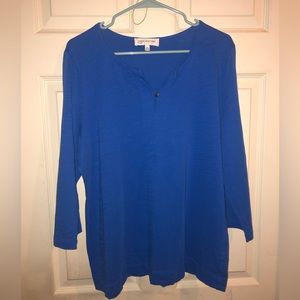 Jones New York Sport Royalish Blue dressy tee shirt 2X